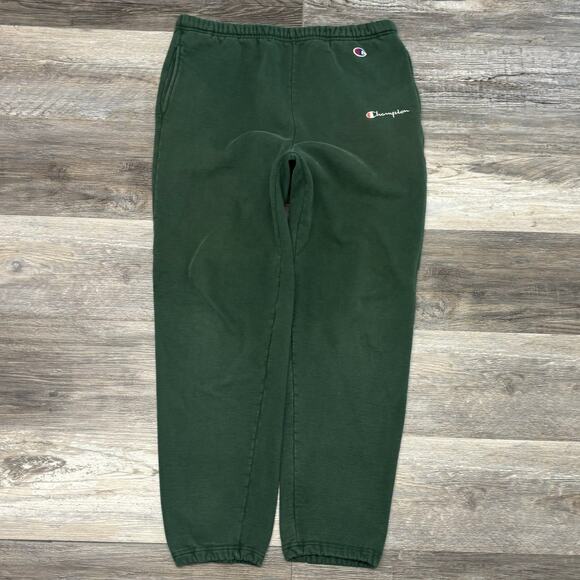 Vintage‎ 90s Champion Green Mens L Spellout Script Tapered Sweatpants USA EUC - Picture 1 of 12
